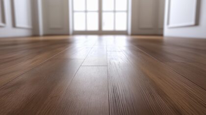 A,Close-up,View,Of,A,Wooden,Floor,In,A,Bright