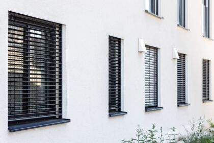 External,Roller,Blinds,On,Modern,Windows,Outside.,External,Shutters,On