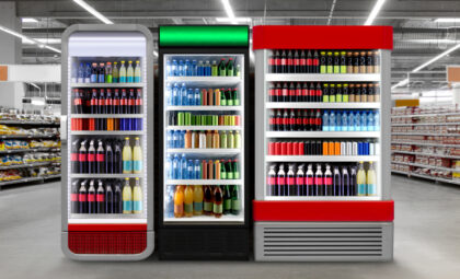 Soda,Pop,Drinks,And,Soft,Drinks,In,Fridge.,Glass,Door
