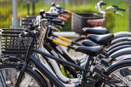 Bicycles,Parked,In,A,Bicycle,Parking,Lot,In,The,City