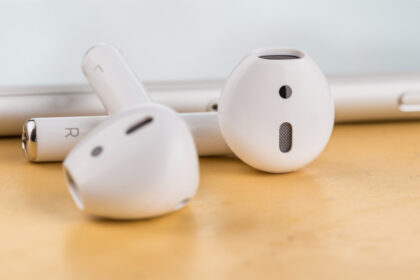 Modern,Wireless,Headset,For,Listening,To,Music,From,Your,Smartphone.