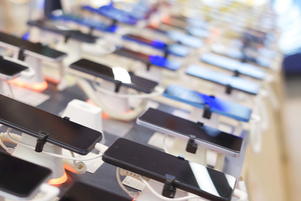 A,Lot,Of,Smartphone,Models,On,Display,At,The,Exhibition