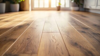 A,Close-up,View,Of,Polished,Wooden,Flooring,In,A,Bright