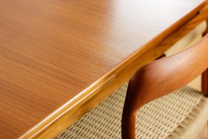 A,Mid,Century,Teak,Dining,Table,With,Four,Chairs,From