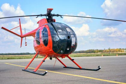 Small,Commercial,Helicopter,At,The,Airport