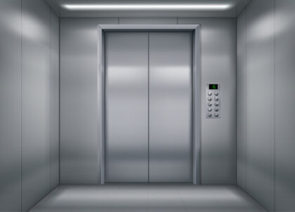 Inside an empty elevator car vector Illustration