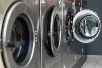 Washing machines in public laundromat