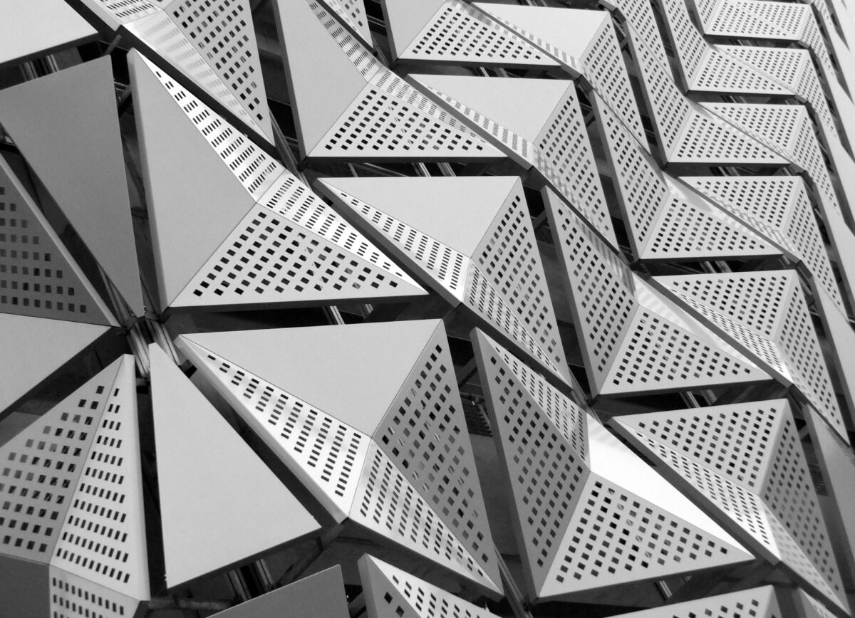 Metal,Geometric,Angular,Cladding,With,Perforated,Design