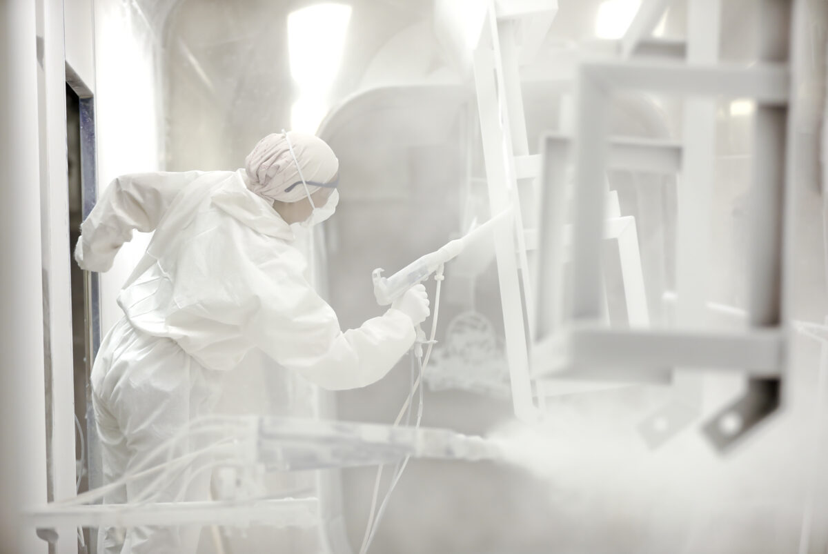 Industrial,Metal,Finishing,Powder,Coating:,Mixture,Of,Finely,Ground,Particles