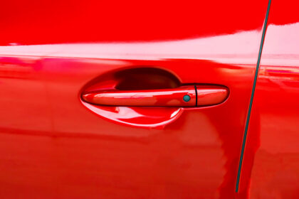 Car,Door,Handle,Red,Color,For,Customers.,Using,Wallpaper,Or