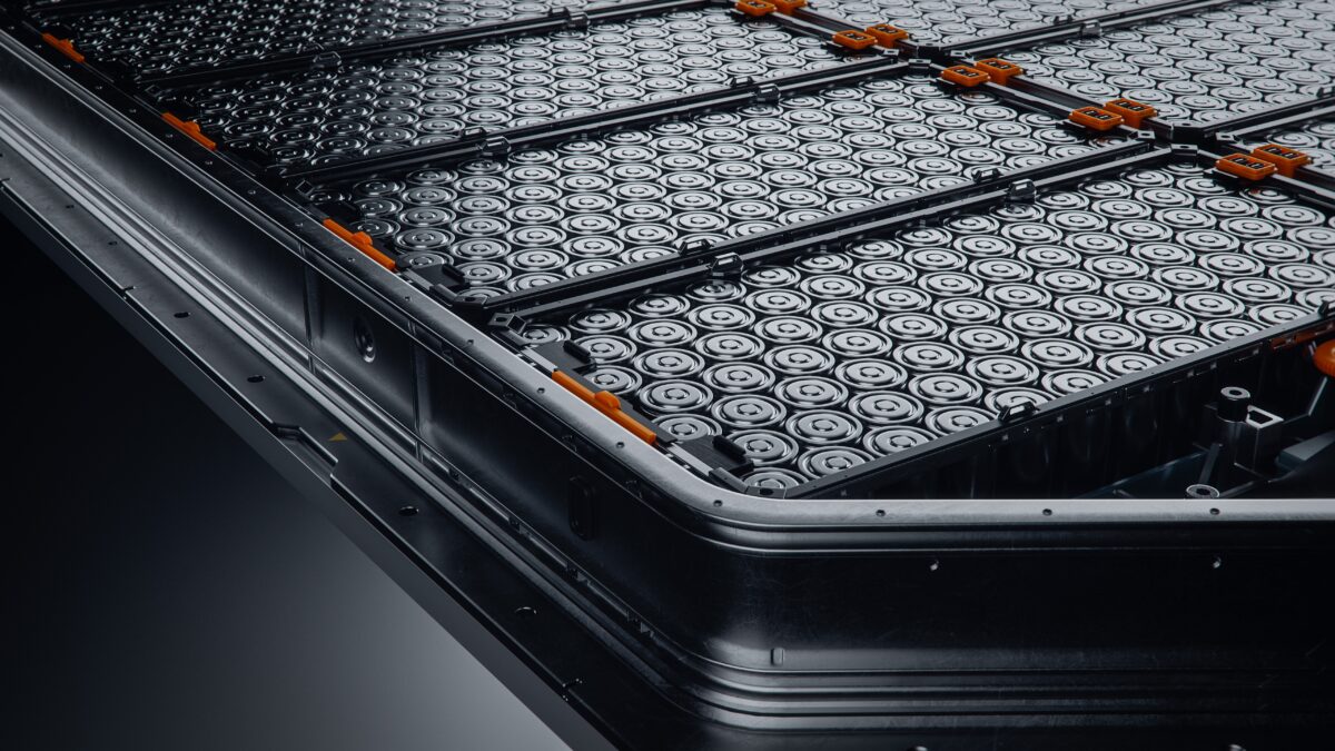 Close-up,Of,Ev,Battery,Pack,With,Orange,Connectors,Isolated,On