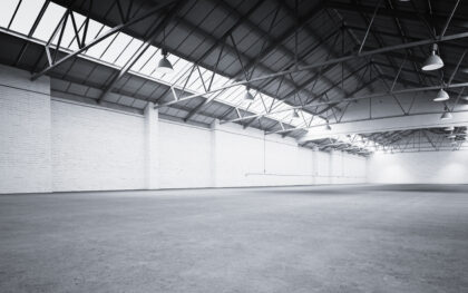 Empty storehouse interior