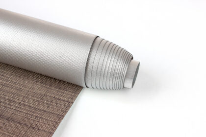 Roller blinds are made from texture material. Color blackout roller blind