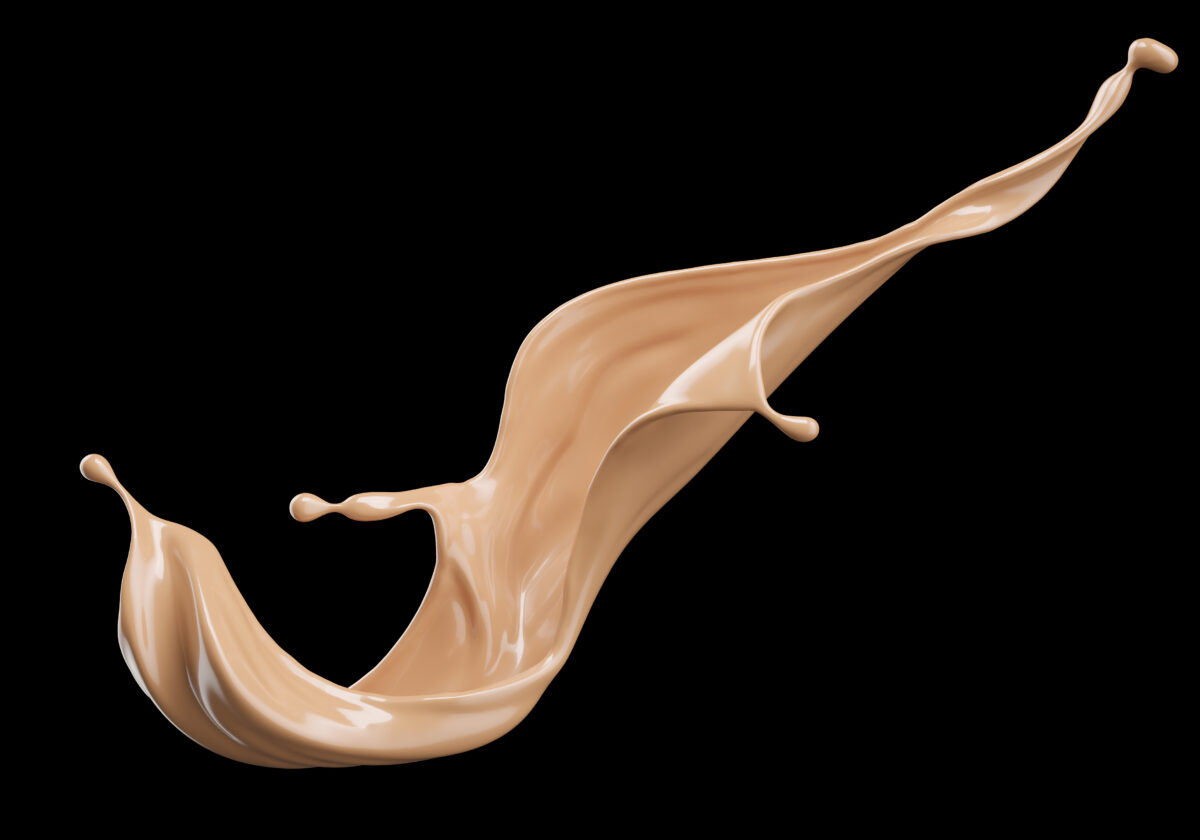 Cosmetic Liquid, foundation splash cream for beauty cosmetic product, with clipping path 3d illustration.