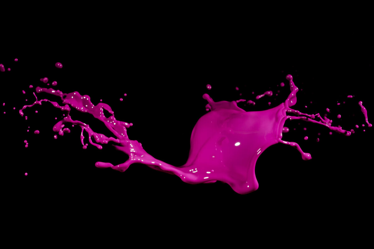 pink paint splashing