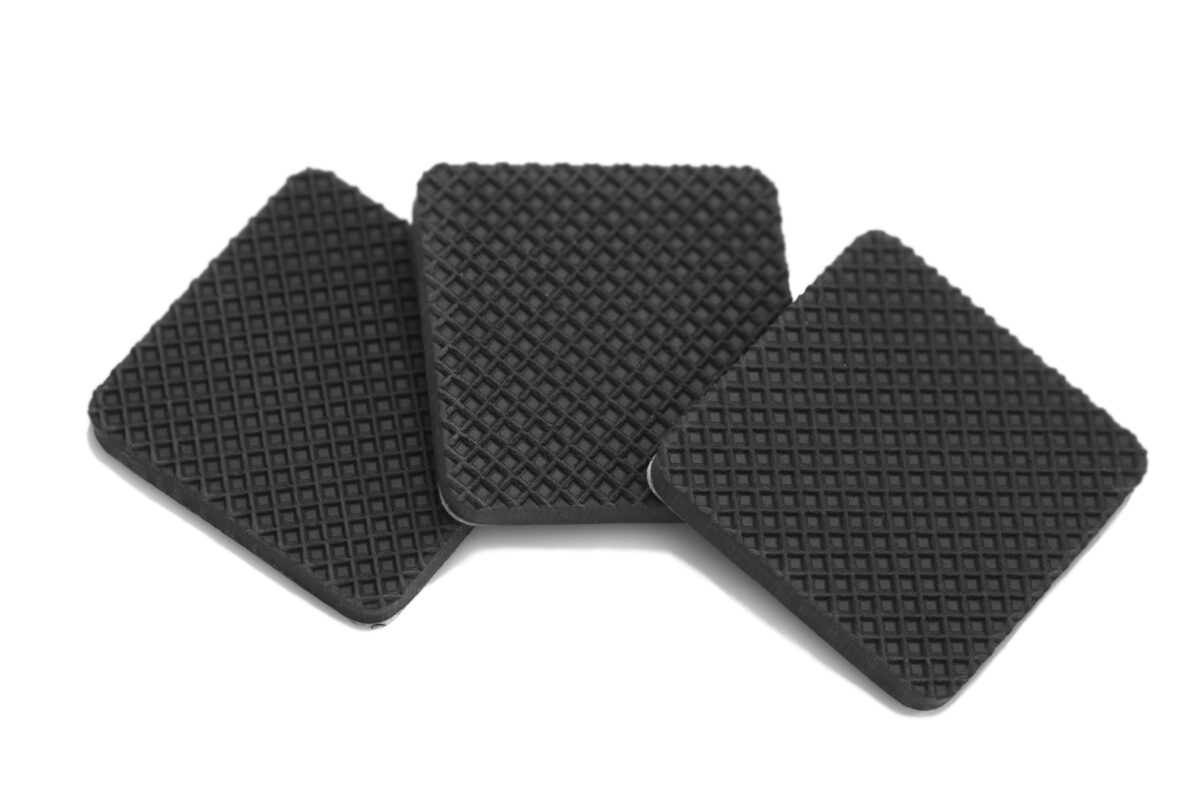 Three black rubber