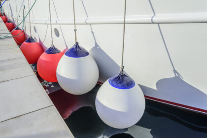 White buoys aboard the ship