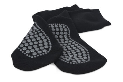 black socks with anti-slip coating