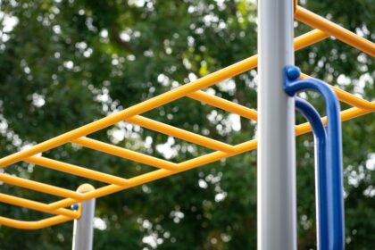 Yellow,Color,Monkey,Bars,On,A,Playground.